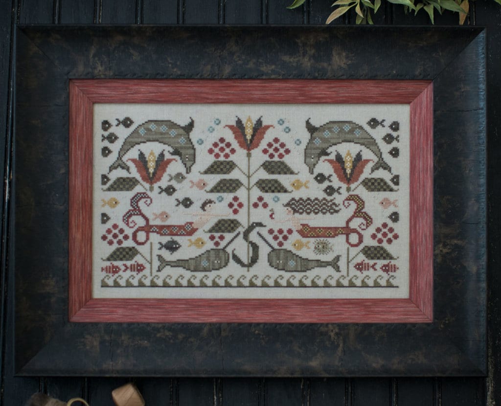 PLUM STREET SAMPLERS "Merfolks' Eden"  Counted Cross Stitch Pattern  Mermaids, Dolphins, Fish, Sea, Paper Pattern