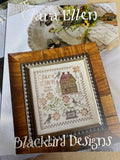 BLACKBIRD DESIGNS "Clara Ellen" Counted Cross Stitch Pattern, Anniversaries of the Heart #8, Sampler, Pattern Only