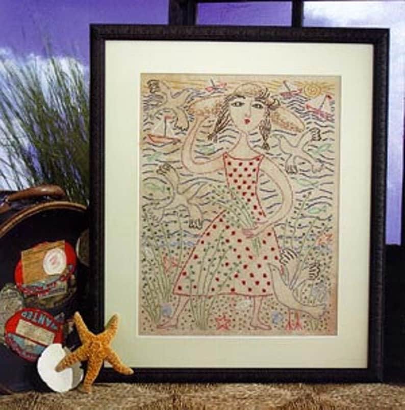 BIRDS OF a FEATHER "L'Ete" Counted Cross Stitch Pattern, Summer, Chart, Pattern Only