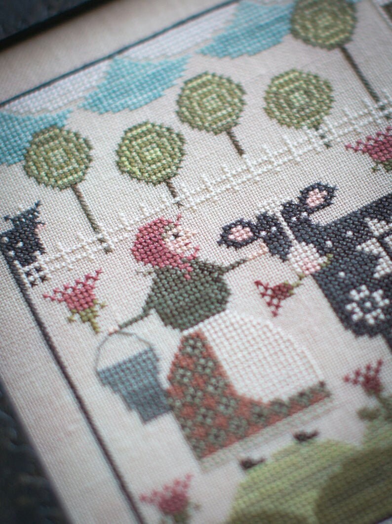 PLUM STREET SAMPLERS "The Milk & Cream Co."  Counted Cross Stitch Pattern  Barn, Cows, Dairy, Maiden, Paper Pattern