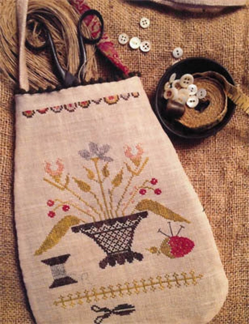 STACY NASH PRIMITIVES "Simple Pleasures Sewing Pouch" Counted Cross Stitch Pattern, Pattern Only