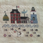 PLUM STREET SAMPLERS "Summer in Nantucket"  Counted Cross Stitch Pattern  Chart, Seaside, Whales, Americana, Paper Pattern