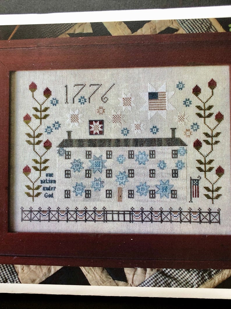 PLUM STREET SAMPLERS "Liberty Inn"  Counted Cross Stitch Pattern  Chart, Americana, American Flag, Paper Pattern