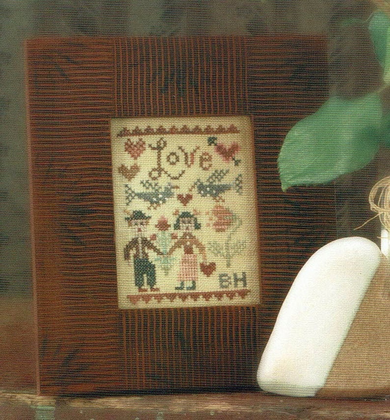 BIRDS OF A FEATHER "Love" Counted Cross Stitch Pattern, Love, Valentine's Day, Paper Pattern
