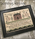 The SCARLETT HOUSE "Seeking Refuge"  Counted Cross Stitch Pattern  Sampler, Chart, Pattern Only