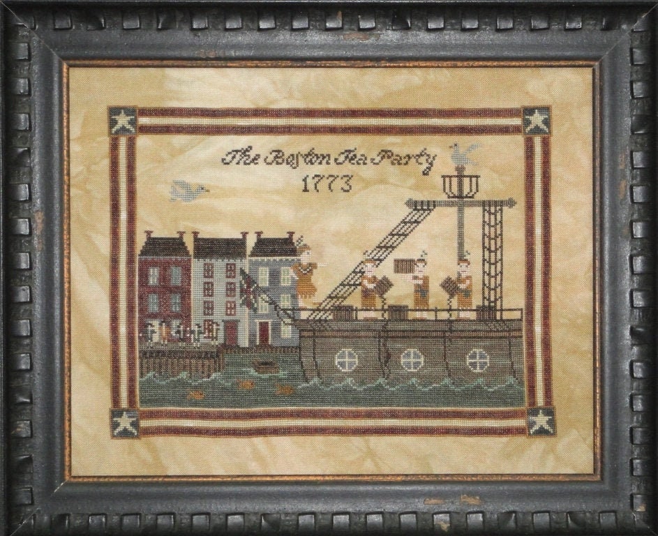 PDF INSTANT DOWNLOAD  Willow Hill Samplings  "Boston Tea Party"  Counted Cross Stitch Pattern  Kimberly Mueller  Chart  Pattern Only