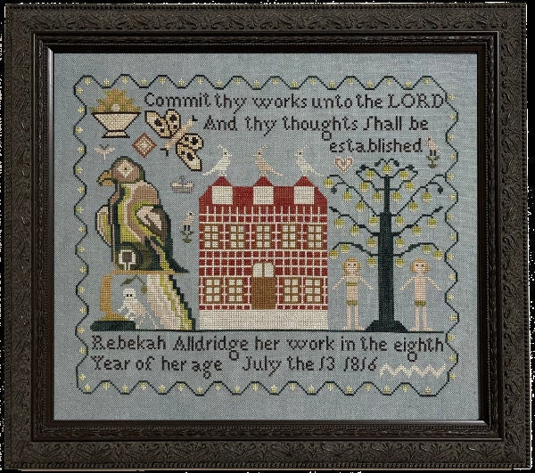 FOX And RABBIT DESIGNS  "Rebekah Alldridge 1816"  Counted Cross Stitch Pattern  Reproduction Sampler  Pattern Only