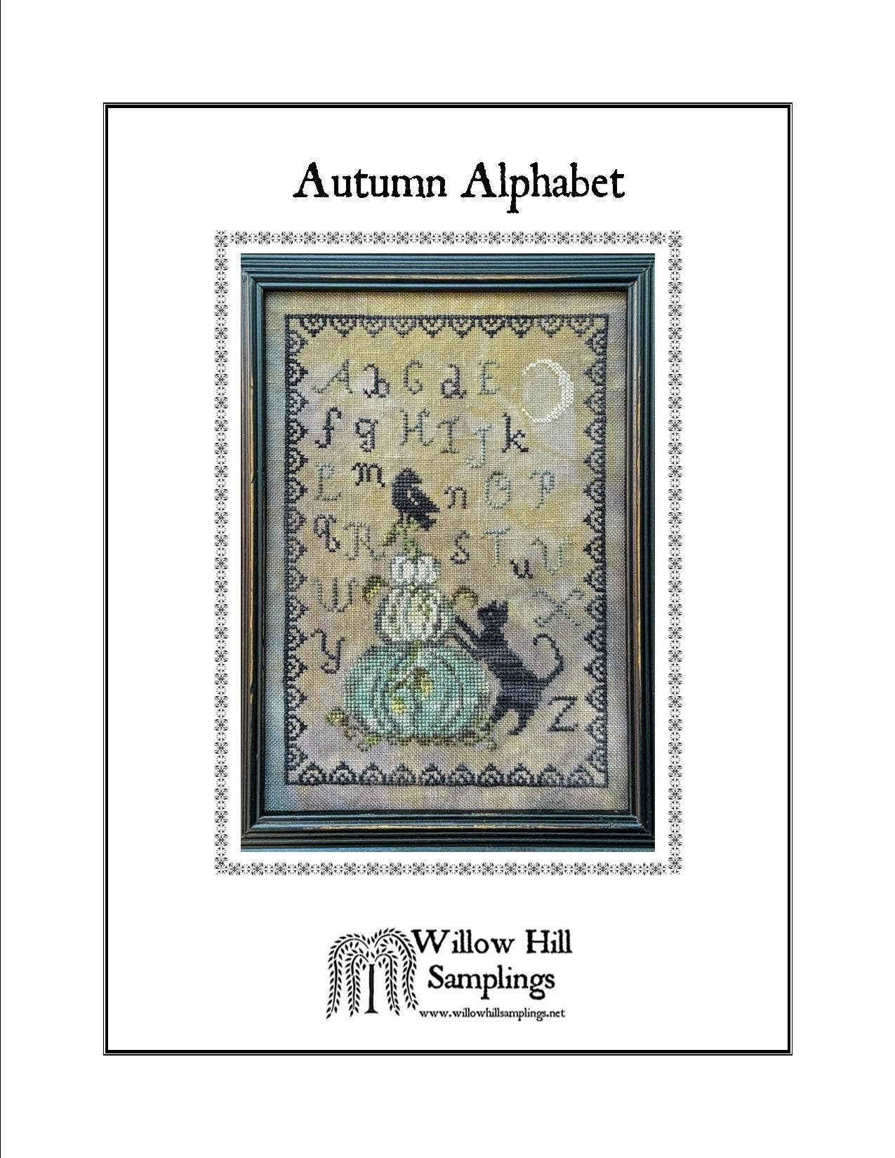 PDF INSTANT DOWNLOAD  Willow Hill Samplings  "Autumn Alphabet"  Counted Cross Stitch Pattern  Halloween  Pattern Only
