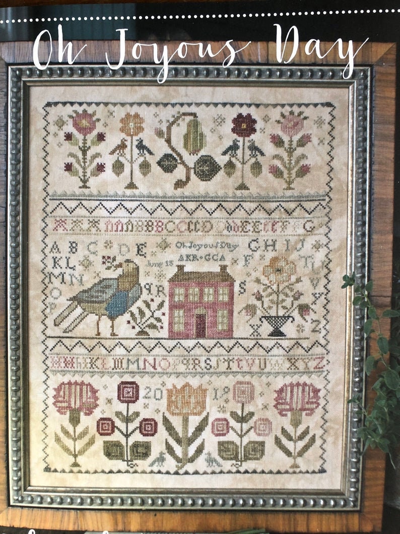 BLACKBIRD DESIGNS " Oh Joyous Day"  Counted Cross Stitch Pattern, Re-Release, Sampler, Pattern Only