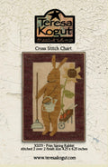 TERESA KOGUT "Prim Spring Rabbit"  Counted Cross Stitch Pattern  Bunny, Primitive, Gardener, Sunflower, Pattern Only
