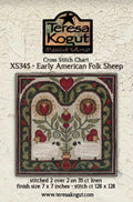 TERESA KOGUT "Early American Folk Art Sheep"  Counted Cross Stitch Pattern  Chart, Pattern Only