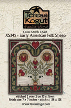 TERESA KOGUT "Early American Folk Art Sheep"  Counted Cross Stitch Pattern  Chart, Pattern Only