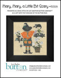 Just Another Button Company "Mary, Mary, a Little Bit Scary" Counted Cross Stitch Pattern + Button Pack, Chart, Halloween, Witch
