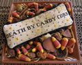 SCARLETT HOUSE  Death by Candy Corn  Counted Cross Stitch pattern, Chart, Halloween, October, Scary, Pattern Only