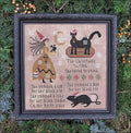KATHY BARRICK "The Christmas Witch" Counted Cross Stitch Pattern, Chart, Holiday, Black Cat, Pattern Only