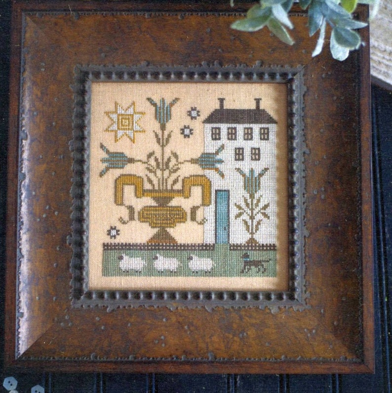 PLUM STREET SAMPLERS "Sampler House I"  Counted Cross Stitch Pattern  Chart, Sheep, Pattern Only