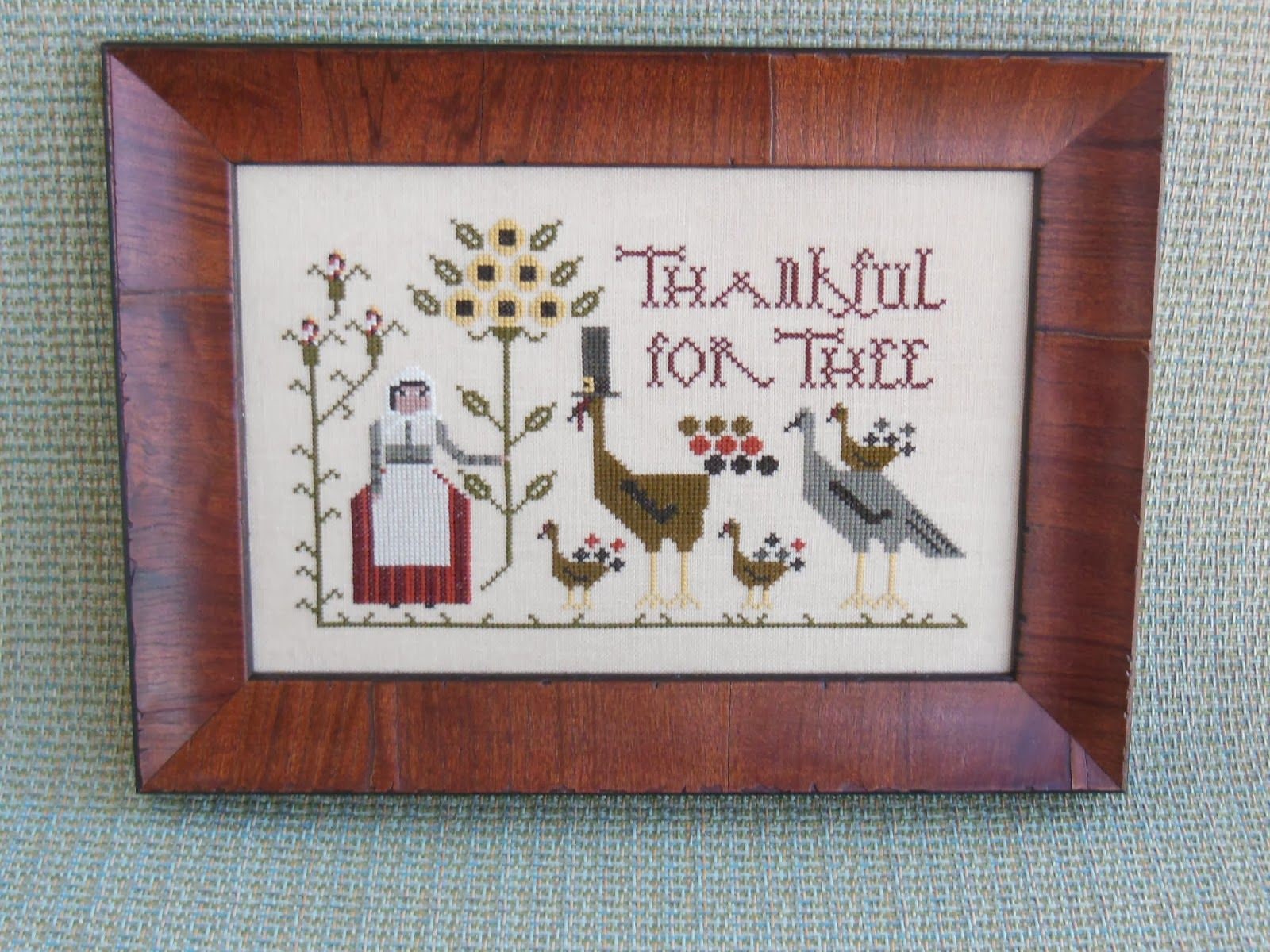 PLUM STREET SAMPLERS "Thankful For Thee"  Counted Cross Stitch Pattern  Chart, Thanksgiving, Turkey, Pilgrim, Pattern Only