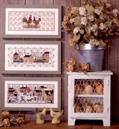 The Prairie Schooler VILLAGE GREEN Counted Cross Stitch Pattern Design, Chart Book No. 89
