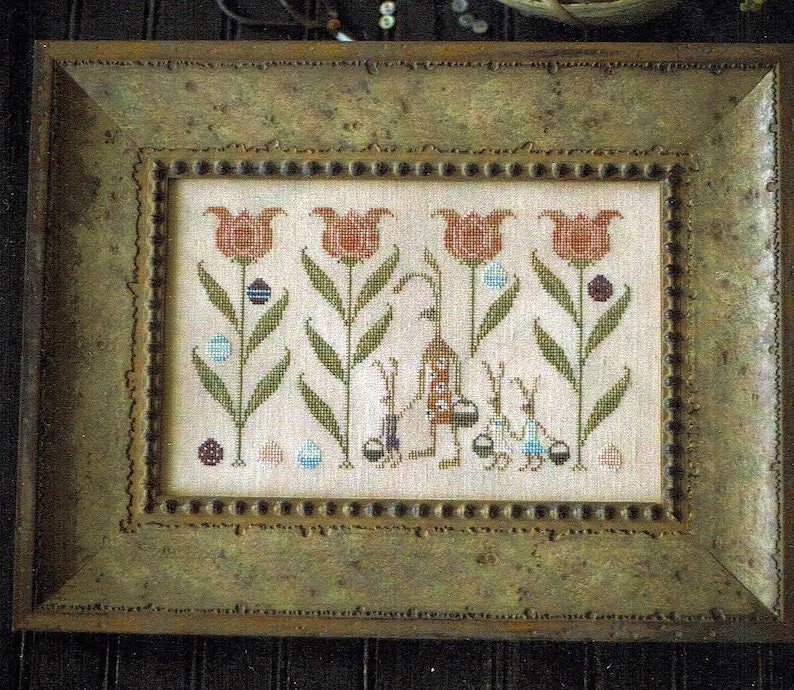 PLUM STREET SAMPLERS "Hares' Hunt" Counted Cross Stitch Pattern, Chart, Pattern Only