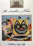 The SCARLETT HOUSE "Button Eyed Cat"  Counted Cross Stitch Pattern  Chart, Halloween, Pattern Only