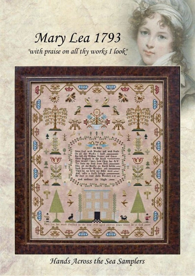 Hands Across The Sea Samplers  "Mary Lea 1793"  Counted Cross Stitch Pattern  Reproduction Sampler  Pattern Only