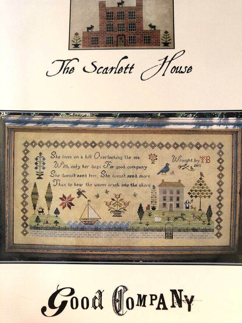 THE SCARLETT HOUSE "Good Company" Counted Cross Stitch Pattern, Chart, Sampler, Pattern Only