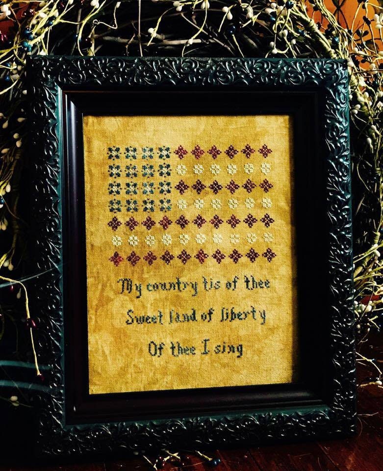 PDF INSTANT DOWNLOAD  Willow Hill Samplings  "My Country 'Tis of Thee"  Counted Cross Stitch Pattern  Americana  Pattern Only