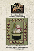 TERESA KOGUT "Snow Penny"  Counted Cross Stitch Pattern  Christmas, Winter, Snowman, Chart, Pattern Only