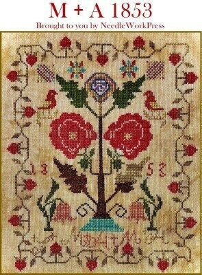 NEEDLEWORK PRESS "M + A 1853" A Sampler, Counted Cross Stitch Pattern, NeedleWorkPress, Fall Needlework Expo 2021, Pattern Only
