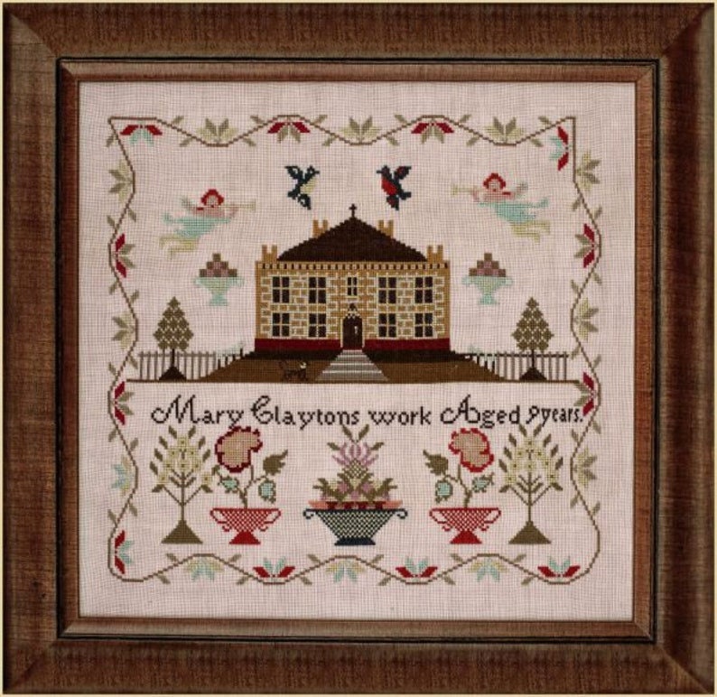 Hands Across The Sea Samplers "Mary Clayton" An English School Girl Sampler, Counted Cross Stitch, Reproduction Booklet, Pattern Only