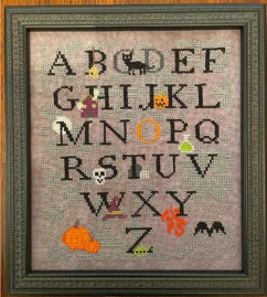 AuryTM Designs "Halloween ABC" Counted Cross Stitch Pattern, Quaker Fantasies, Quaker, Pattern Only, Fall 2021 Needlework Expo
