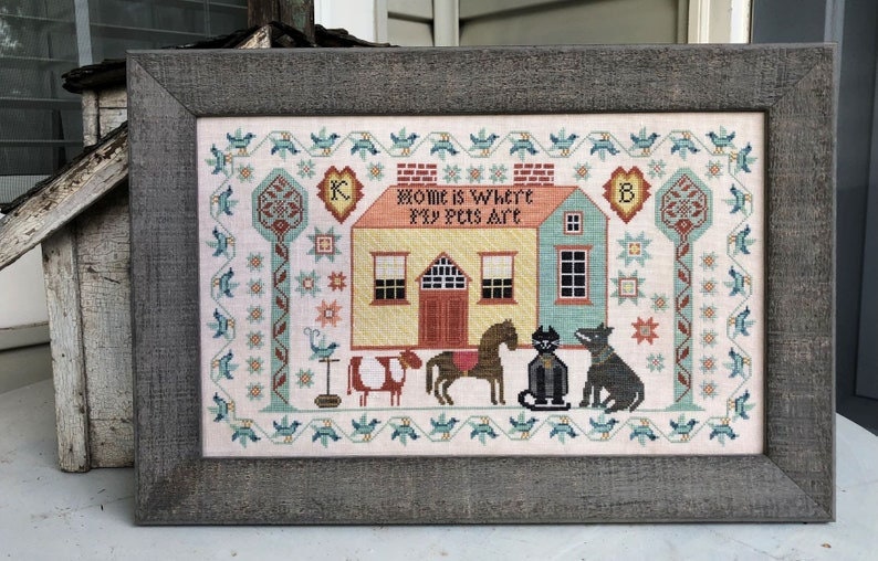 KATHY BARRICK "Where My Pets Are" Counted Cross Stitch Pattern, Fall Needlework Expo 2021, Pattern Only