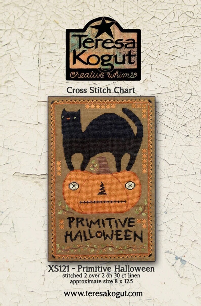 TERESA KOGUT "Primitive Halloween"  Counted Cross Stitch Pattern  Autumn, Chart, folk art, Pattern Only