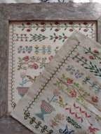 MOJO STITCHES "Manon's Garden", Counted Cross Stitch Pattern, Antique Reproduction Sampler, Fall Needlework Expo 2021, Pattern Only