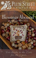 PLUM STREET SAMPLERS "Blessings Abound" Counted Cross Stitch Pattern, Chart, Autumn, Pumpkins, Acorns, Pattern Only