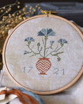 PDF INSTANT DOWNLOAD  Blue Bird Needleworks  "Cornflower Vase"  Counted Cross Stitch Pattern  Primitive  Pattern Only