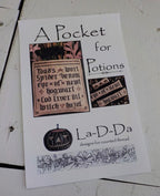 LA~D~DA "A Pocket For Potions"  Counted Cross Stitch Pattern  Halloween, Autumn, Pattern Only