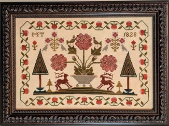 Lila's Studio "MJ 1828" Counted Cross Stitch Pattern, Chart, Mary Taylor 1828 Reproduction Sampler, Paper Pattern