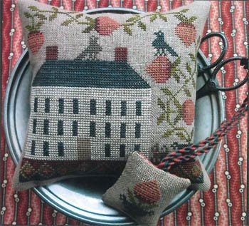 The SCARLETT HOUSE "Strawberry House"  Counted Cross Stitch Pattern  Chart, Pin Keep and Scissor Weight, Pattern Only