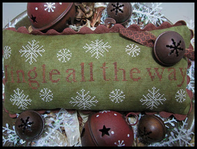The SCARLETT HOUSE "Jingle All The Way"  Counted Cross Stitch Pattern  Chart, Christmas, Pattern Only