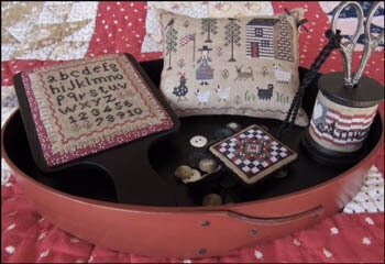 The SCARLETT HOUSE "American Homestead Sewing Set"  Counted Cross Stitch Pattern  Chart, Pattern Only
