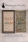 HEARTSTRING SAMPLERY "Perry Pryor" Counted Cross Stitch Pattern, Chart, Reproduced Antique Sampler, Needlework Expo Fall 2021, Pattern Only