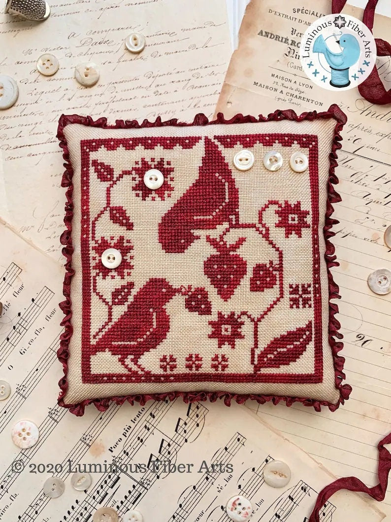 LUMINOUS FIBER ARTS "Gathering Berries" Counted Cross Stitch Pattern, Chart, Fall Needlework Expo 2021 Release, Pattern Only