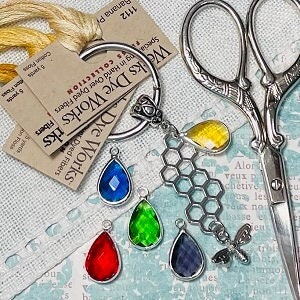 MY BIG TOE "Bee Thread Keep Ring"  Floss Thread Keep  Honeycomb, Honey Bee, Make Color Selection From Drop Down Box
