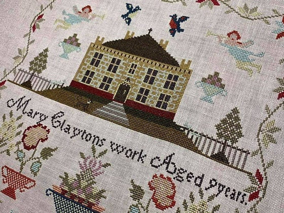 Hands Across The Sea Samplers "Mary Clayton" An English School Girl Sampler, Counted Cross Stitch, Reproduction Booklet, Pattern Only