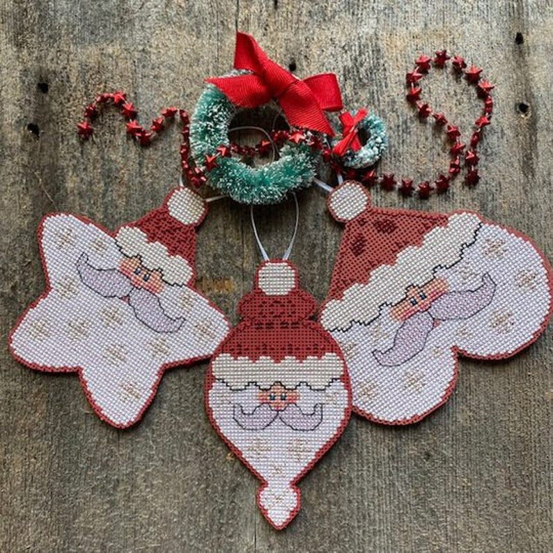 LUHU STITCHES "Santa Ornaments" (See Drop Down Box)  Cross Stitch Pattern  Fall Needlework Expo 2021, Christmas, Pattern Only