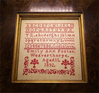 Hands Across The Sea Samplers "EMILY ANN FOSTER 1892" An English School Girl Sampler, Cross Stitch Booklet, Reproduction, Pattern Only