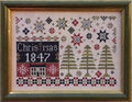 The SCARLETT HOUSE "Coverlett Christmas"  Counted Cross Stitch Pattern  Chart, Holidays, Quaker Motifs, Winter, Pattern Only