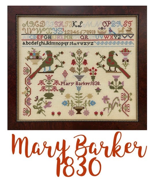 JUST STITCHING ALONG "Miss Mary Barker 1830" Counted Cross Stitch Pattern, Chart, Sampler, Pattern Only