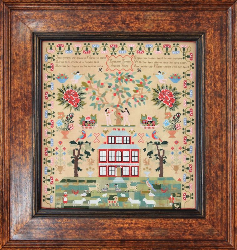 Hands Across the Sea Samplers "Elizabeth Furniss 1836" Counted Cross Stitch Pattern, Sampler, Chart, Pattern Only